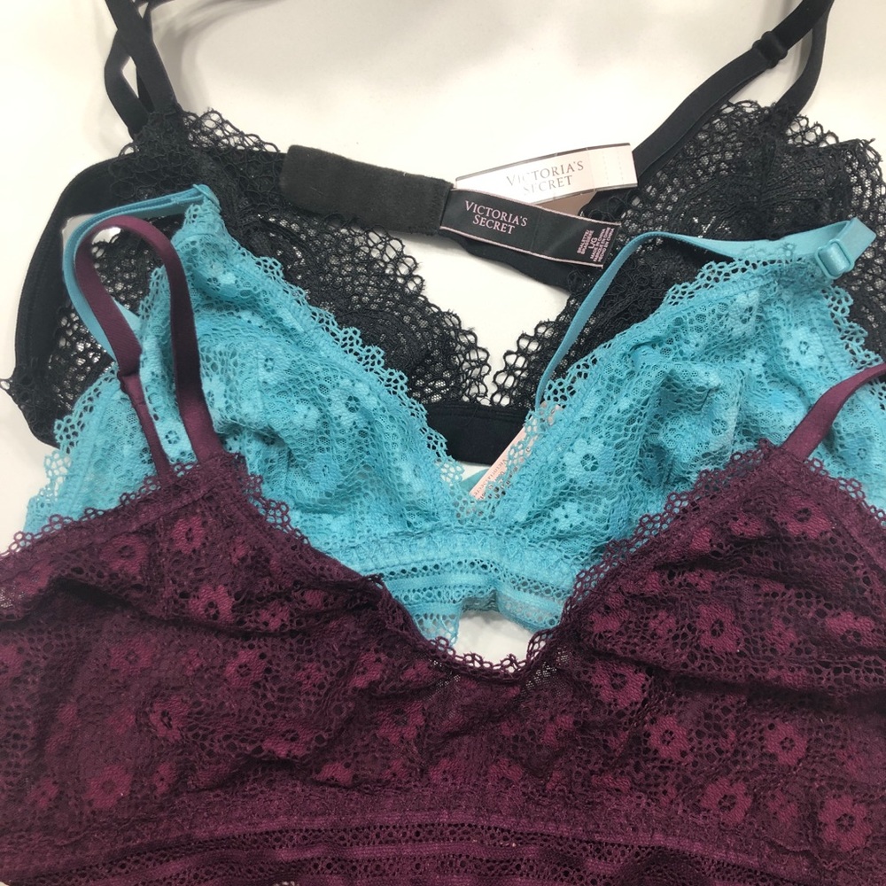 NWT Set of 3 Victoria Secret Bralette’s (large)